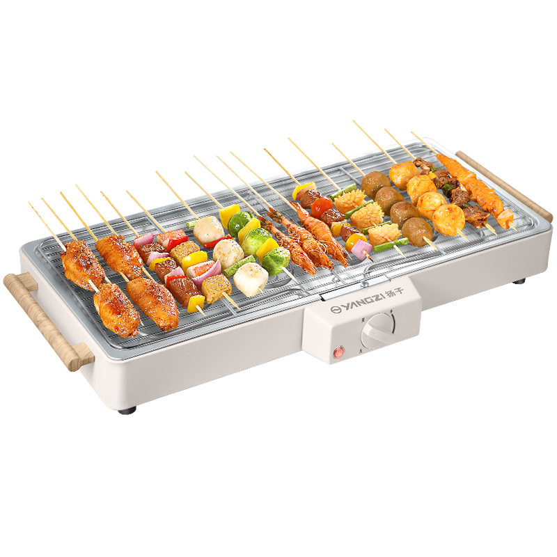 揚子燒烤爐電烤爐燒烤架電燒烤爐單層大容量家用無煙烤肉鍋大功率可拆卸烤盤不粘鍋鐵板燒烤盤 升級大號  適合3-8人 烤網(wǎng)款  配禮包 1層