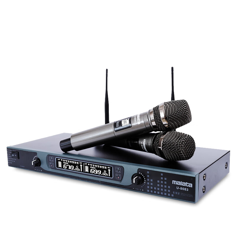 万利达(malata)u-8083金属无线话筒一拖二家用接收器舞台ktv演出功放