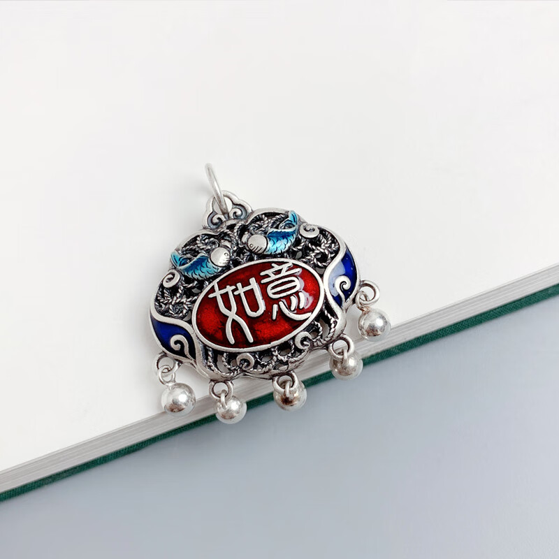 御弗925如意红锁项链男女锁骨链平安锁流苏吊坠饰品新年礼物饰品 单独