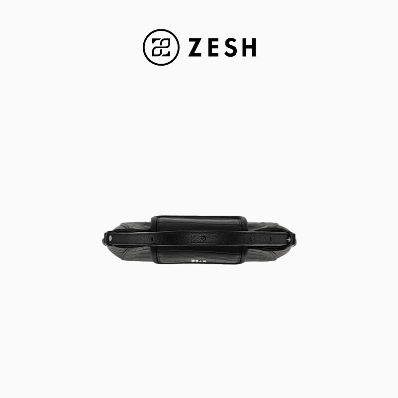 ZESH/泽尚 墨色系列腋下包秋季包包手拎包高级通勤女包新年礼物 黑色鳄鱼纹