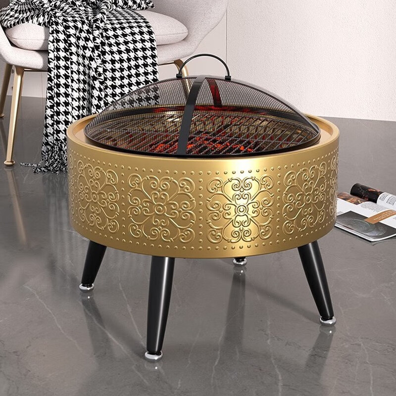 yqxh 户外烧烤桌 室内取暖家用炉无烟碳火炉碳烤炉取暖炉庭院冬天 a黑