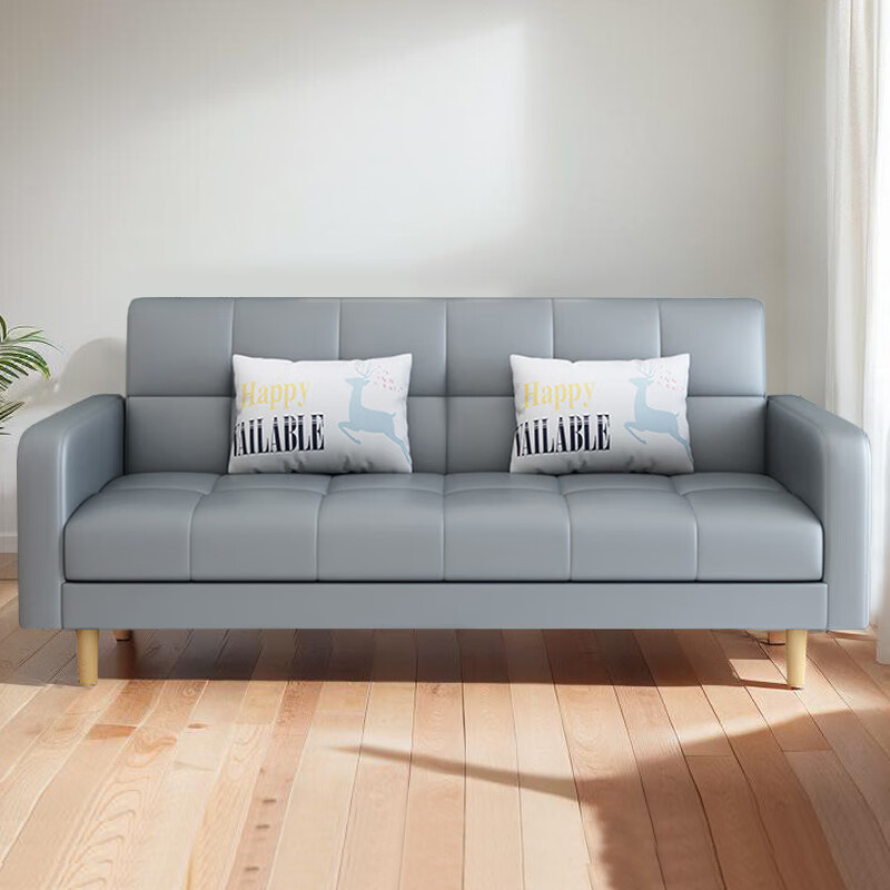 星恺沙发床两用 折叠沙发小户型科技布艺沙发网红款S96 灰色 2米四人位科技布【赠抱枕*2】