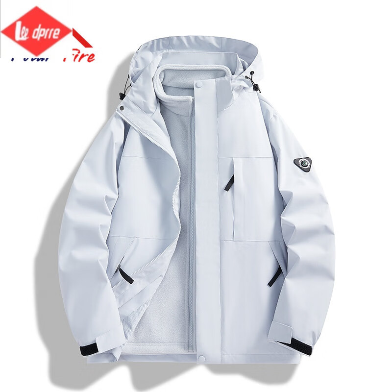 Lee dprre冲锋衣夹克外套男女款秋冬季2024新款三合一可拆卸户外登山服 幻影黑 S