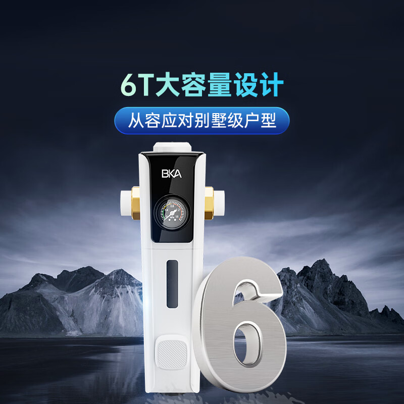 BKA 前置过滤器反冲洗家用全屋净水器6吨大通量万向型S10W Pro任意装 高端万向Pro