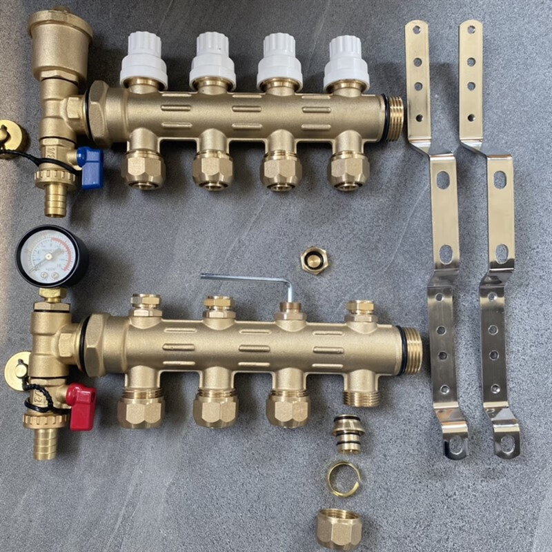 曼瑞德a7分水器集水器2路到6路单体 7路以上拼接智能控温 2路