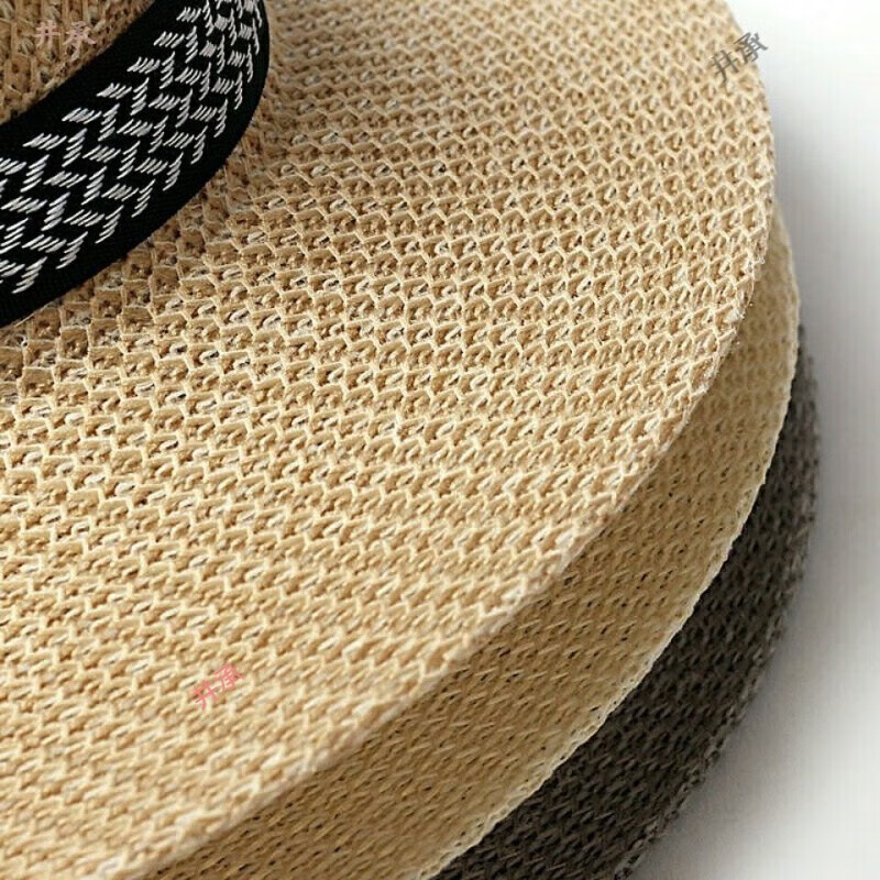 万宏达男式草帽凉帽帽子男士透气遮阳帽太阳帽草编凉帽中老年晒帽夏季 高品质草编卡其色 夏季时尚晒遮阳帽