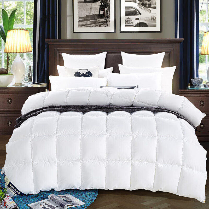 恒源祥羽丝绒被白鹅丝绒冬被子单人春秋冬天棉被芯酒店鸭绒冬季加厚保暖 白色 150*200【5斤春秋被】