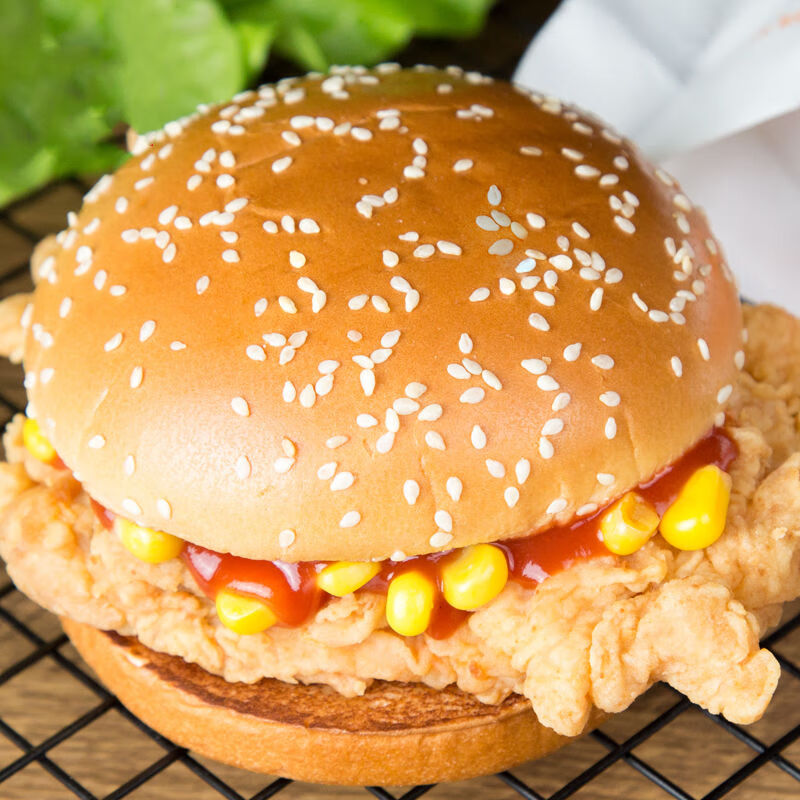 虎钢馋肯德基香辣汉堡包鸡腿堡面包加热即食营养早餐速食可批商 香辣