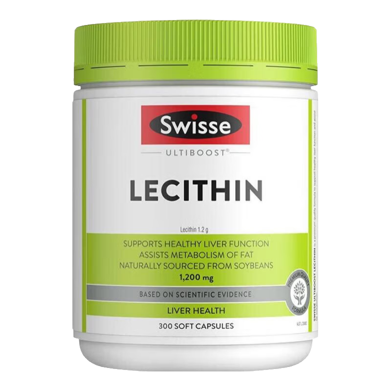 Swisse斯維詩 大豆卵磷脂膠囊300粒 呵護肝臟 維持中老年健康 澳洲進口 大豆卵磷脂膠囊1200mg 300粒/瓶