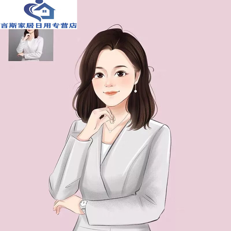 抖音微信qq头像蜡笔风格半写实卡通漫画宠物手绘头像定制职业 头像