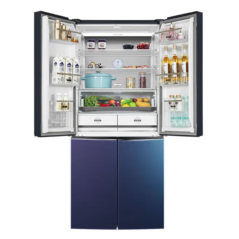 格力晶弘冰箱516升四开门十字对开家用-5℃嫩冻凝鲜 -33℃深冻储鲜轻氧水润焕鲜节能变频一级能效 BCD-516WPQG/奇域紫