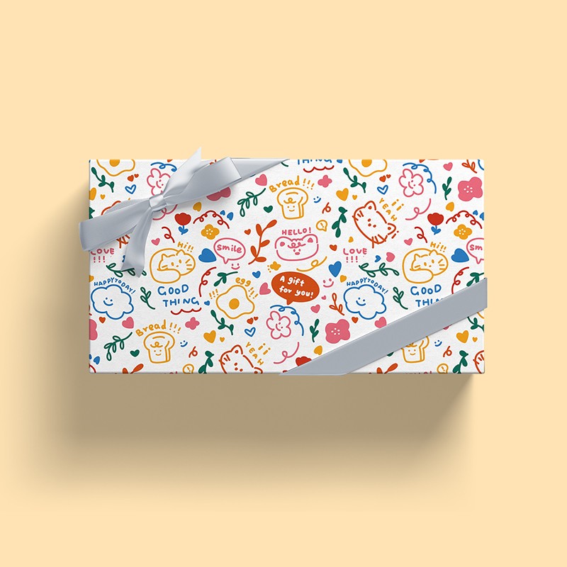 ishu情人节礼物包装纸大尺寸卡通可爱送女友生日礼盒礼品纸高级感儿童