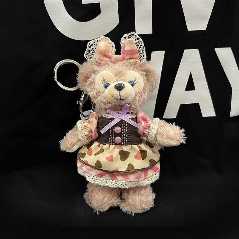 迪士尼东迪达菲熊雪莉玫挂件玫瑰粉人节情侣毛绒公仔挂件包包钥匙扣