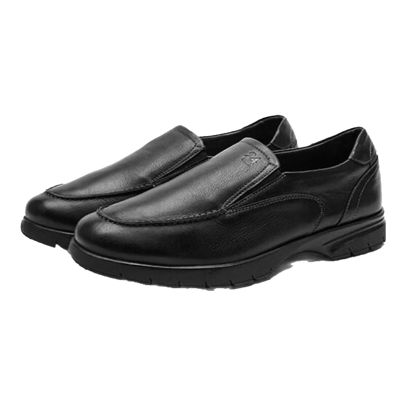 24HRS西班牙24小時(shí)進(jìn)口男士休閑皮鞋 舒適緩震小牛皮樂福鞋 11900 黑色 42