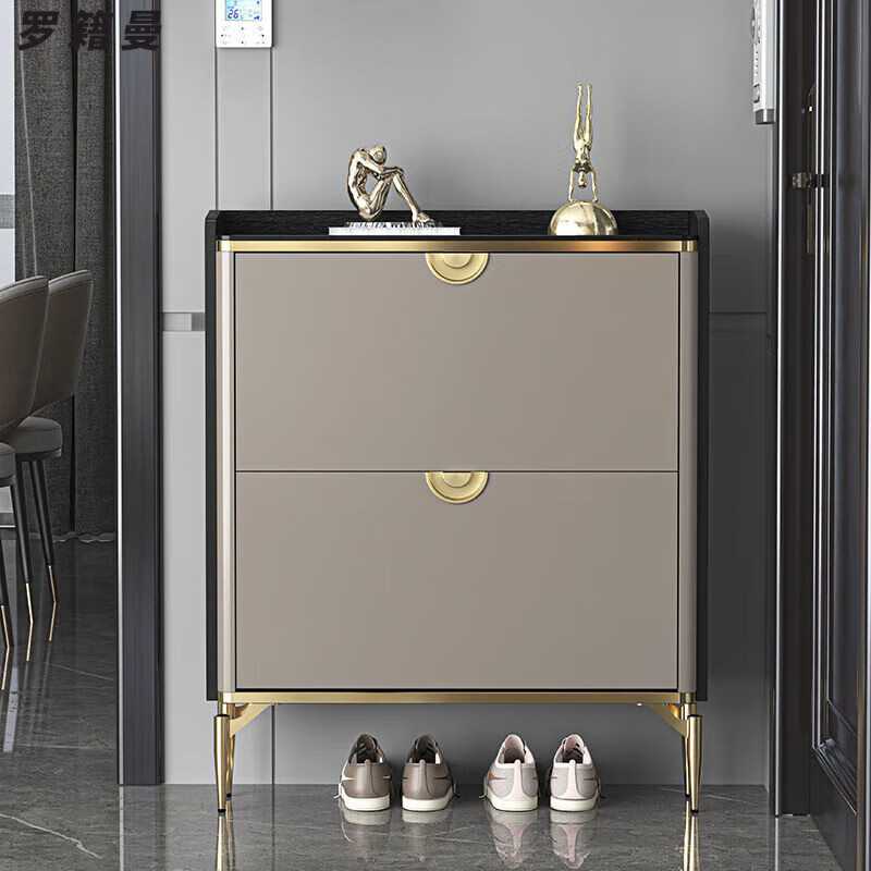 罗籍曼2024新款设计意式轻奢新款玄关储物超薄柜简约现代家用门口鞋柜