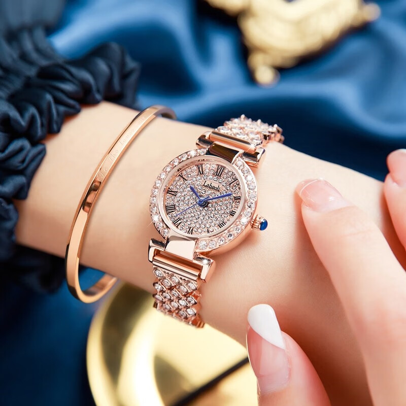 oimglabaoli女士手表labaoli/拉宝丽2022精工满钻小聚宝盆手表女士气