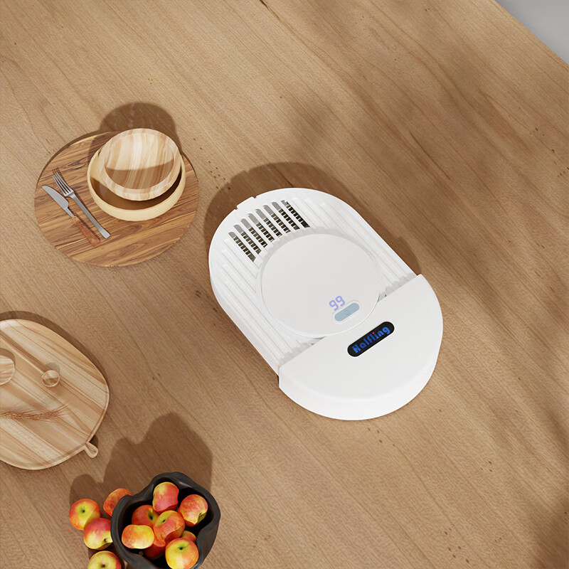 HALFLING半身人双基离子果蔬净化器食材清洗机家用杀菌便携无线除农残自动洗菜机水果蔬菜消毒机 【单仓单基离子-台壁两用】白色