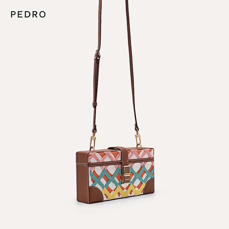 Pedro萬花鏡寬肩帶金屬扣單肩小方包女包PW2-76610067 PW2-76610067-1綜合色 S