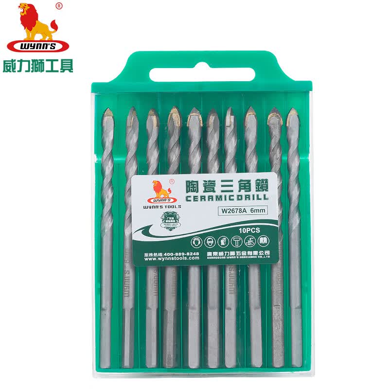 威力狮(wynns)w2678a~ 三角玻璃 陶瓷钻 玻璃大理石混凝土开孔器 6mm