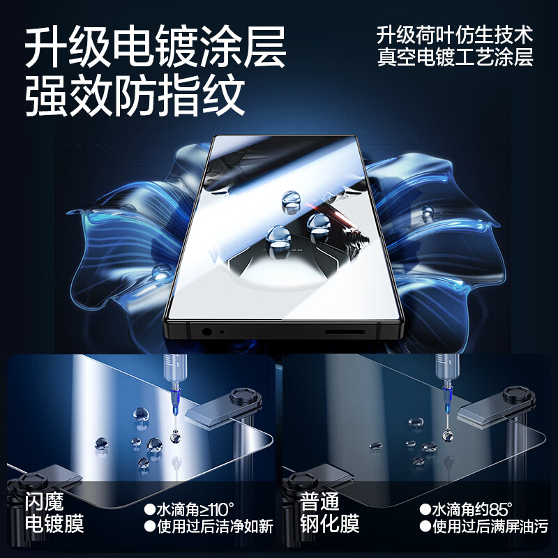 闪魔【工厂直发】 适用红魔9pro/9pro+钢化膜努比亚Z60Ultra手机膜高 【标准版|高清抗指纹】2片+开孔 贴坏包赔
