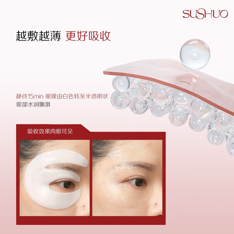 素说美丽SUSHUO多重重组胶原蛋白塑颜紧致眼膜贴套组补水保湿滋润淡细纹 1盒+试用装1对+护颜面膜1盒