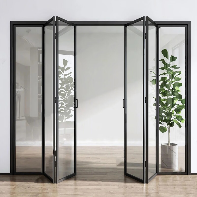 聚益铝合金折叠门隔断门厨房阳台无地轨道客厅卧室隔音移动重型推拉门