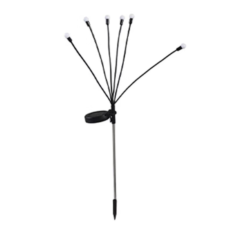 现货太阳能灯户外庭院灯植物萤火虫灯地插灯草坪灯小夜灯景观灯灯 6LED半圆壁灯白壳暖光