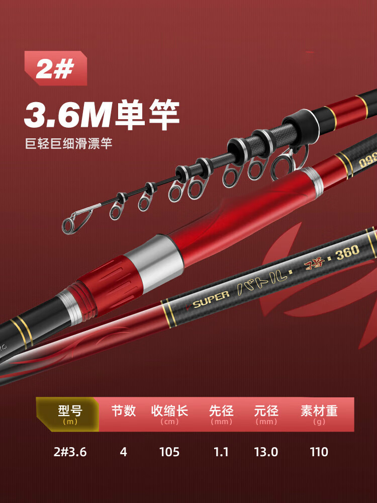 勵陽 磯竿磯釣竿碳素超輕遠投滑漂專用 36m 2號輕盈37調(diào)36米