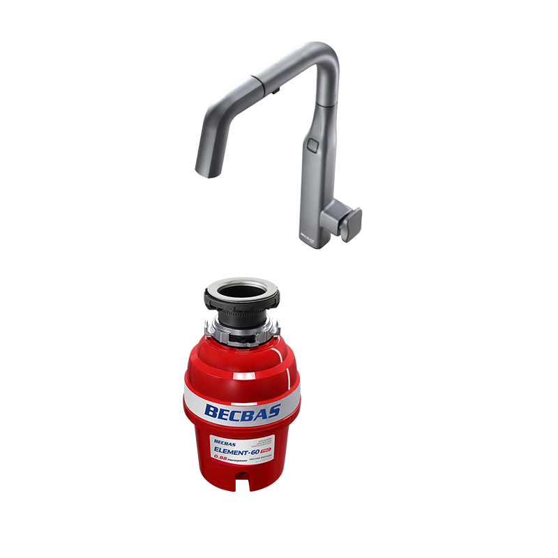 貝克巴斯（BECBAS）【國補(bǔ)立減15%】家用廚房垃圾處理器E60PRO+超級(jí)感應(yīng)水龍頭F05PRO