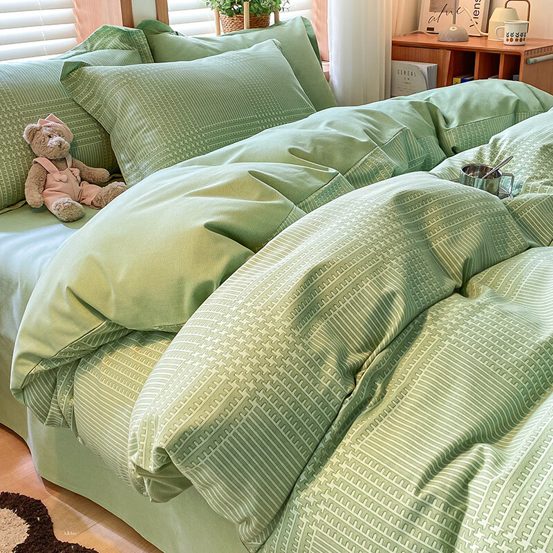 橙央北欧加厚磨毛床上四件套全棉棉被套床单被罩秋冬床品三件套床笠