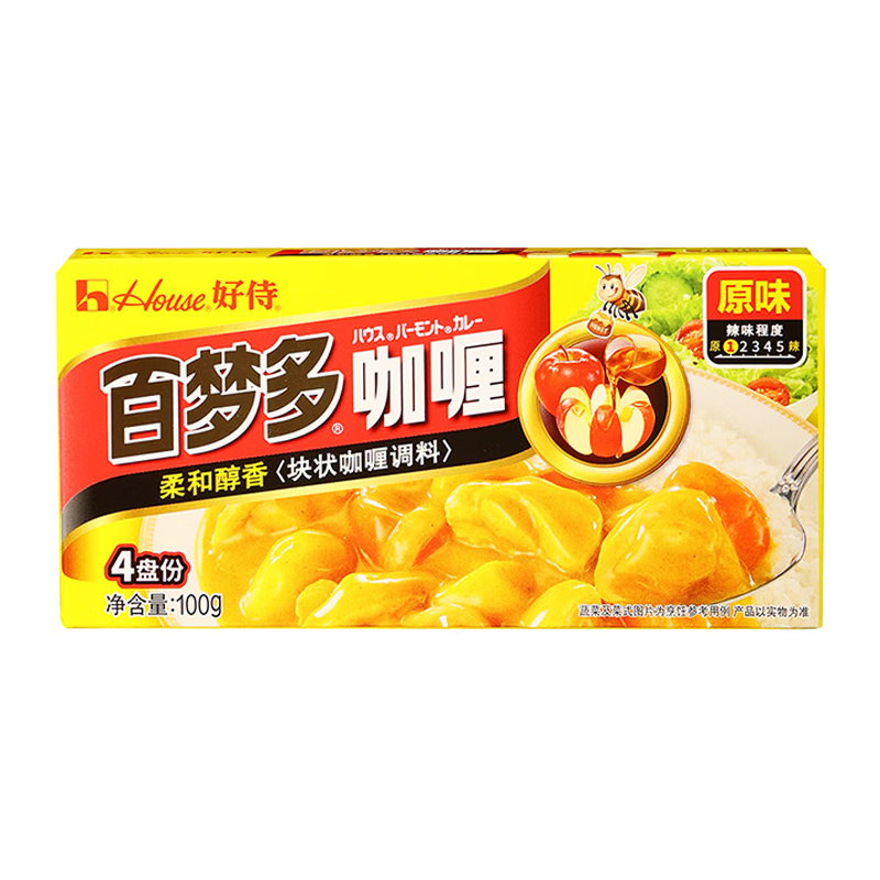 好侍（House）百梦多咖喱100g日式块状咖喱饭调味料原味辣味咖喱酱200g调料 【原味】百梦多100g*3盒