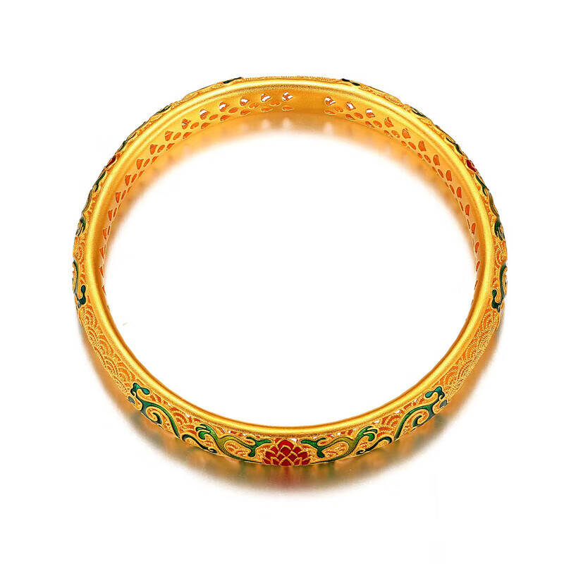 古法金珐琅彩手镯约33克