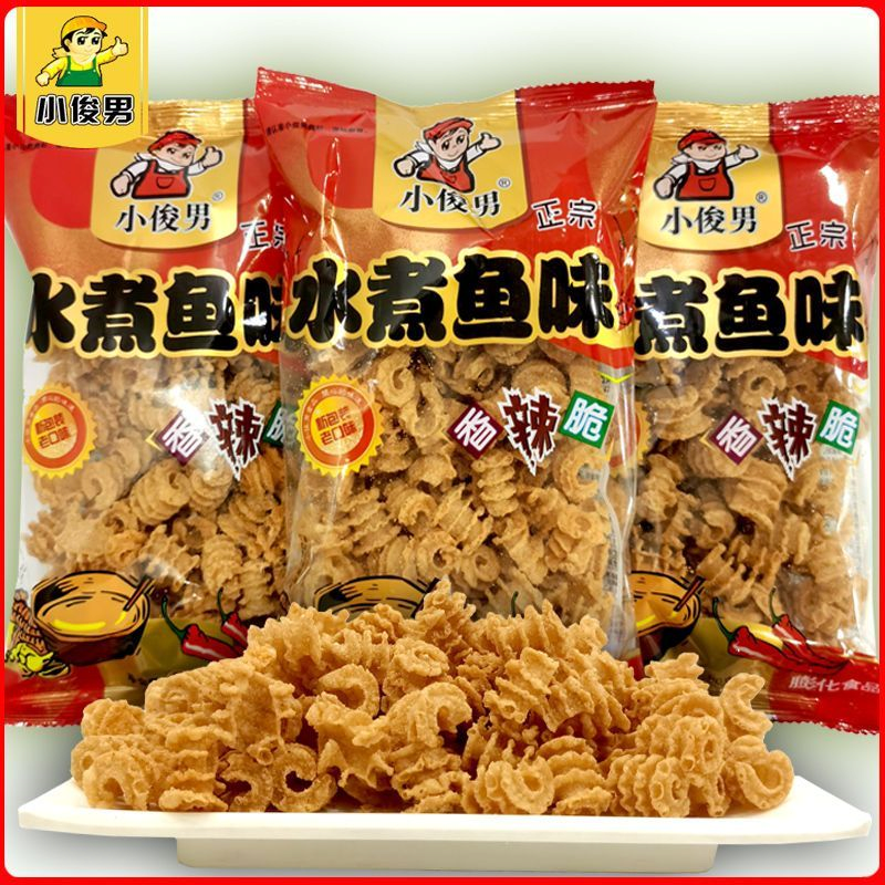小俊男水煮鱼香脆比萨卷儿时怀旧膨化零食小吃休闲食品锅巴香辣脆