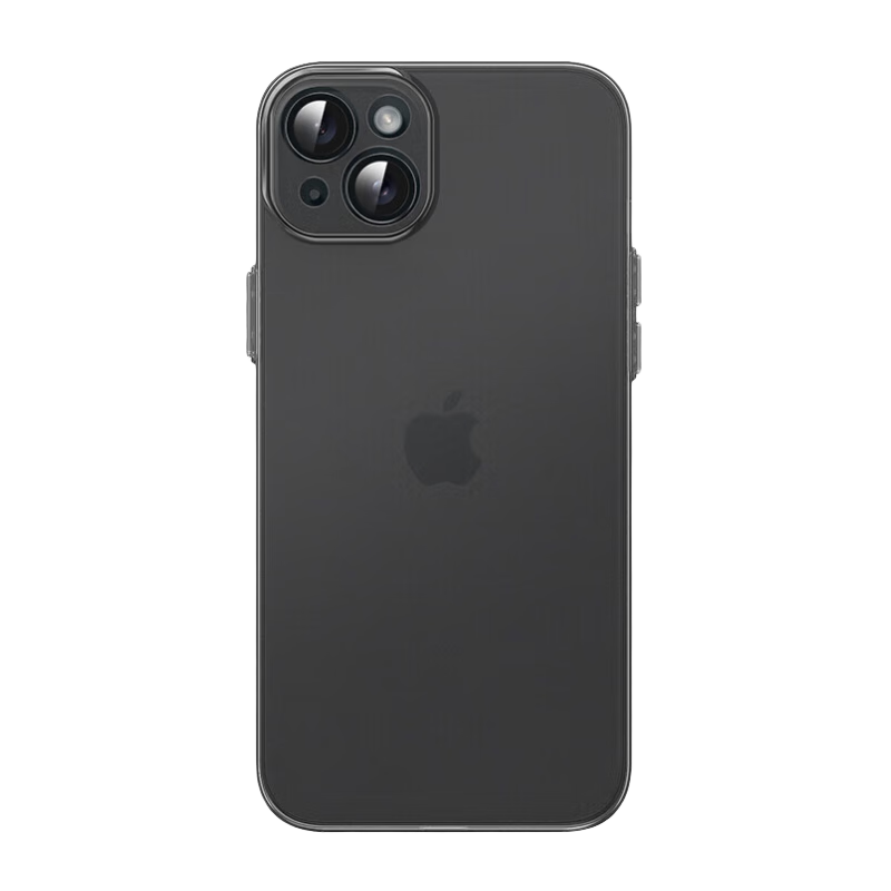 Best Coac 适用苹果15手机壳iPhone15保护套镜头全包磨防摔防指纹超薄硅胶软壳BC-50半透精致黑
