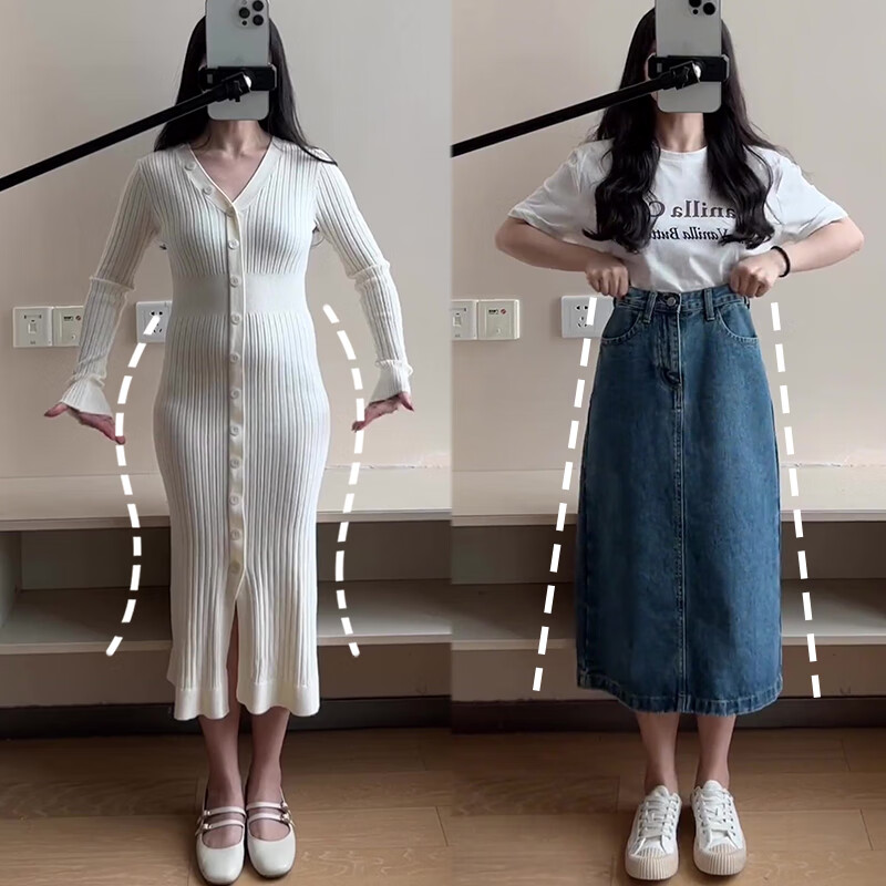 小个子微胖女生梨形身材高腰牛仔新款大码胖mm显瘦 蓝色 s (80-90斤)