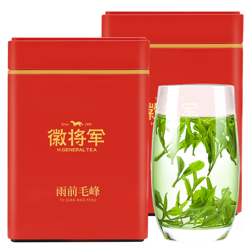 徽将军绿茶安徽黄山雨前毛峰一级200g*2罐 2024新茶送人茶叶自己喝