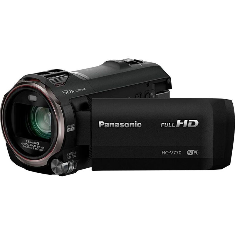 松下（Panasonic）HC V770 高清数码摄像机摄影机 家用便携式录像机 20倍光学变焦 HC-V770K 黑色