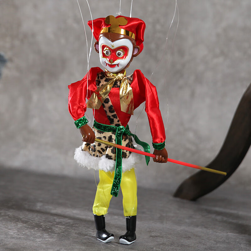 手工 孙悟空民间传统齐天大圣小孩儿礼物中国风复古玩具 红衣虎皮裙