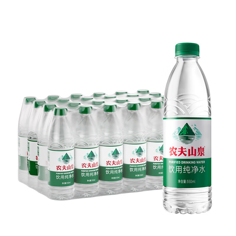 农夫山泉纯净水550ml*24/12瓶装饮用水纯净水农夫山泉饮用水办公会议水 农夫山泉纯净水550ml*24瓶