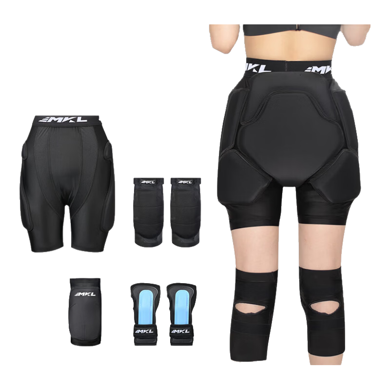 ���ڲ�������������ѩ���λ�����Ů���������������ε浥˫�廬ѩ��ˤ�㻤����װ ���������+��ϥ+����+���� L�루70-85kg��