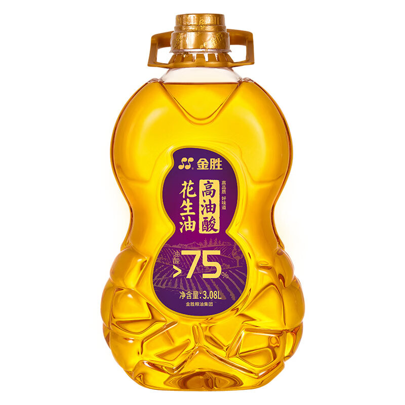 金勝花生油高油酸花生油3.08L家用桶裝