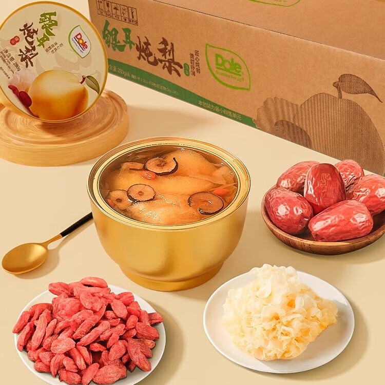 都乐（DOLE）银耳炖梨280g*6水果罐头方便食品休闲零食年货送礼