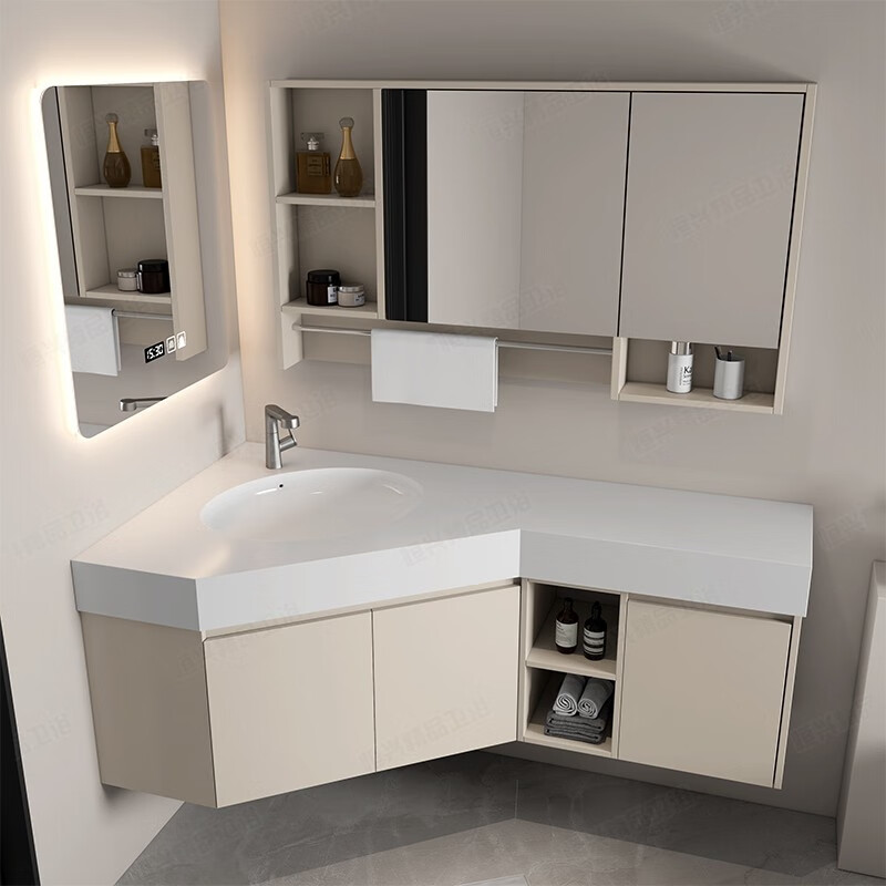 其他家卫生间延长浴室柜钻石型三角洗手池台盆柜墙角洗漱脸盆转角柜