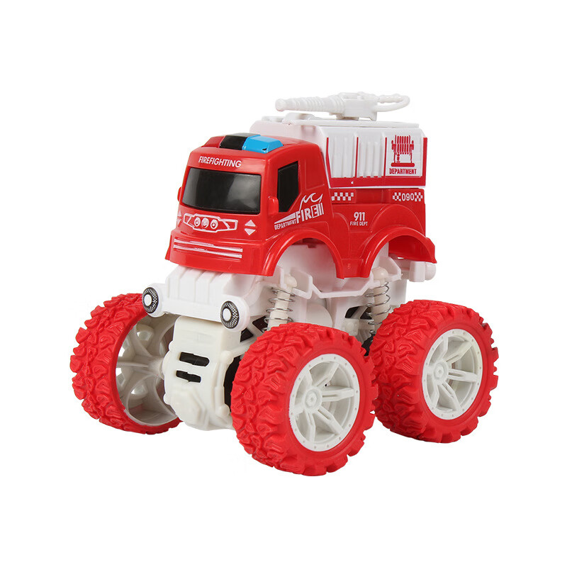 宝宝巴士儿童玩具耐摔小汽车男孩怪兽卡车惯性特技消1防车 消防水炮车