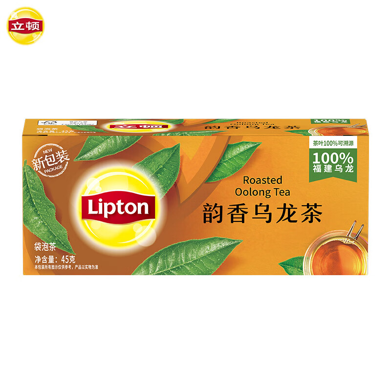立顿（Lipton）乌龙茶 茶包茶叶 休闲办公室居家旅行下午茶 茶碎袋泡茶 （非独立包装）乌龙茶1.8g*25包
