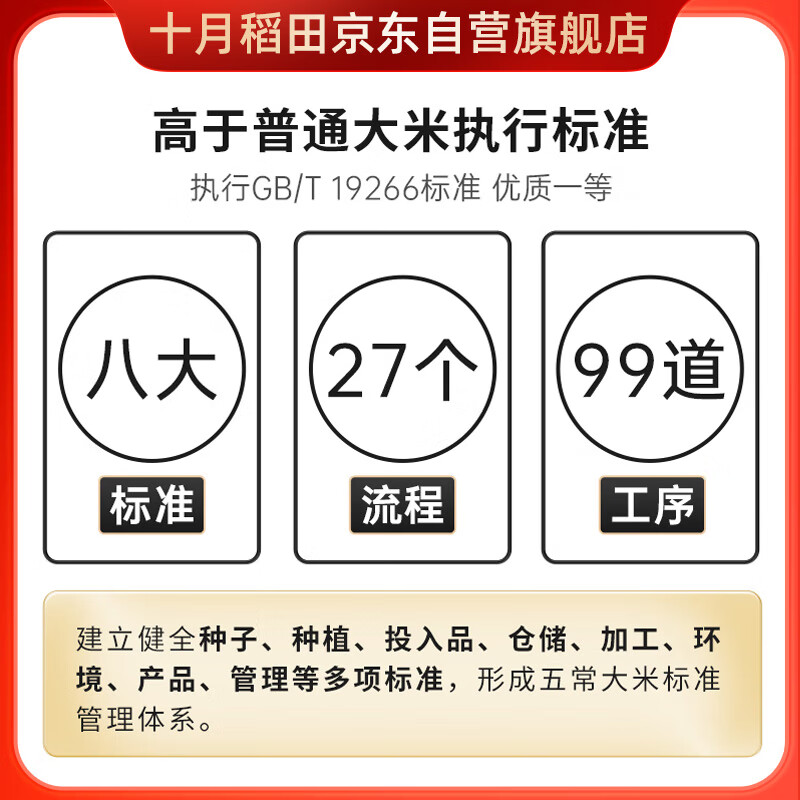 十月稻田 23年新米 政府溯源五常大米 5kg  东北大米 5公斤