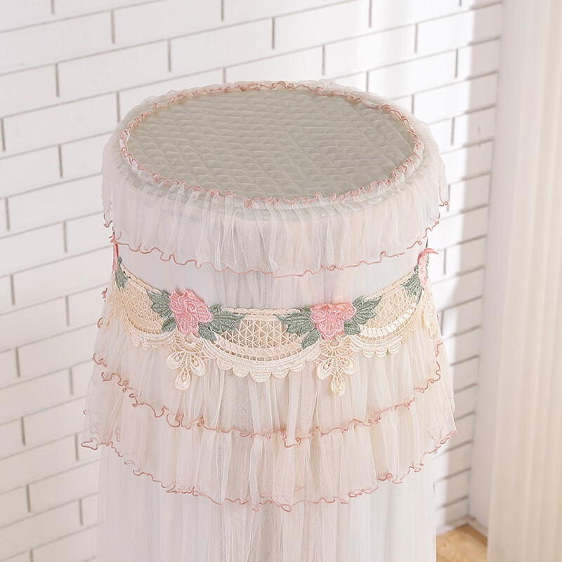 米囹空调防尘罩柜机圆形圆柱格力客厅美的海尔柜式立式空调罩套 N 锦绣 灰色 【开机不取】 高度180cm 【多品牌通用】