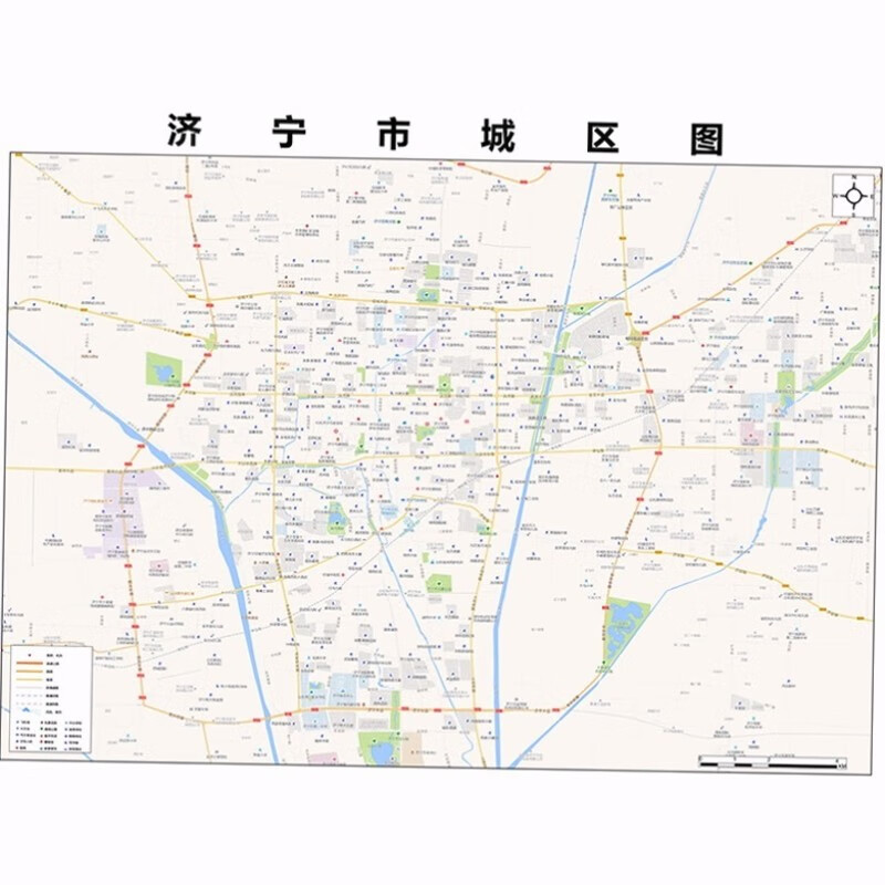 2024新款济宁市地图贴图 办公室挂图 高清防水墙壁装饰画定制地图