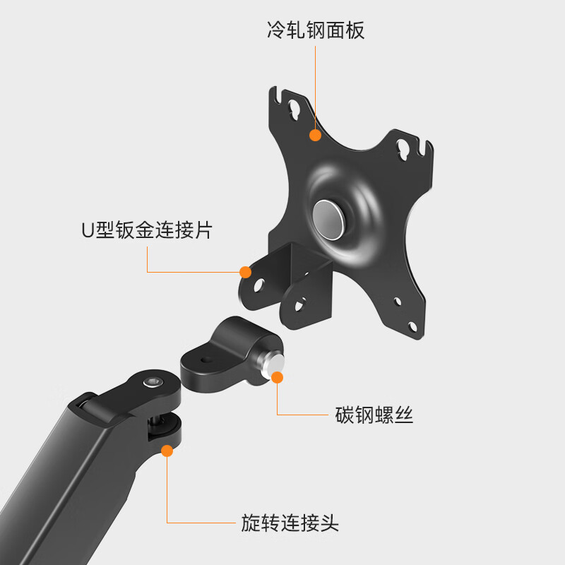 HILLPORT 24 27 32英寸显示器支架加高台式电脑底座显示器升降支架伸缩旋转支架臂免打孔悬挂支架通用壁挂