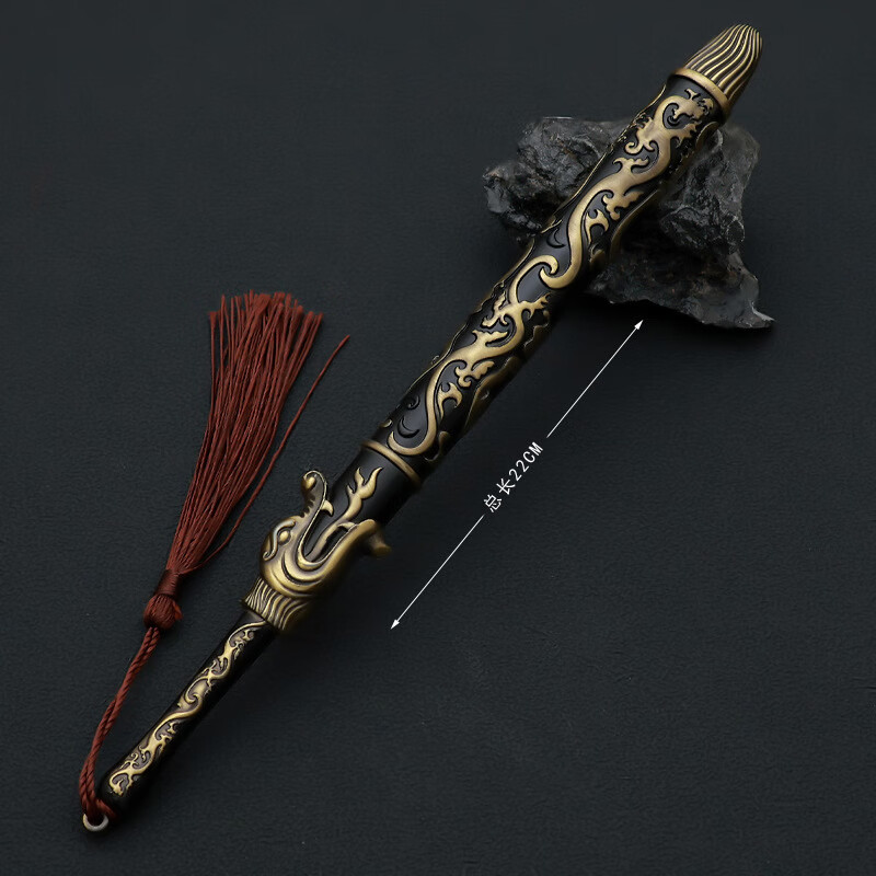 隋唐英雄传影视周边靠山王杨林囚龙棒22cm全金属工艺品摆件 囚龙棒